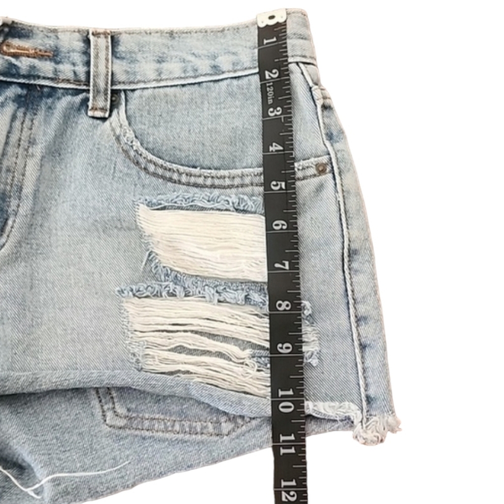 BILLABONG Drift Away Cut Off Jean Shorts 28 Surfside Wash Jeans Ripped Destroyed - Picture 12 of 15